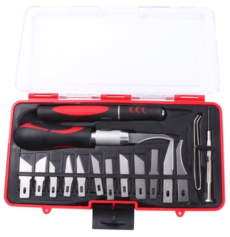 SHINEOFI 16pezzi Penna Per Intaglio in Acciaio Al Carbonio Scalpello Manuale Per Bulino Set Per Lavorazione Del Strumenti Per Incisione Da Te Utensili Per Falegnameria