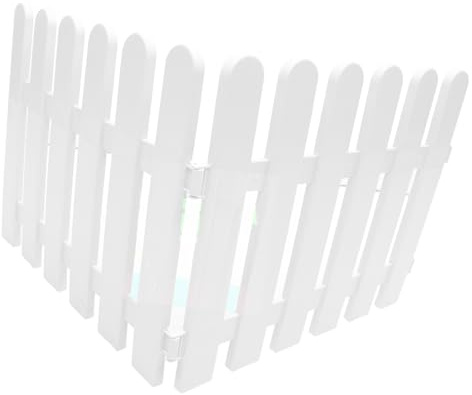 TOYANDONA Lot de 2 Clôtures pour Cour en PVC Blanc 50x40 Cm, Bordure de Jardin Extérieur Réutilisable pour Pelouse, Parterres et Protection des Plantes, Clôture Temporaire Décorative