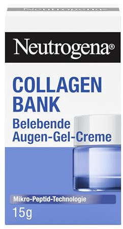 Neutrogena Collagen Bank - Crema gel tonificante per occhi (15 g), senza profumo per la cura degli occhi con tecnologia micro-peptide contro rughe, occhiaie e gonfiore, per pelli sensibili