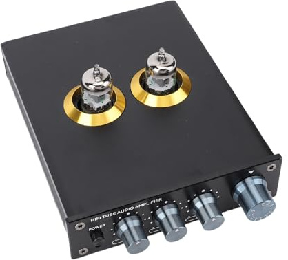 VELATEMOR Vakuumrohr Phono Vorverstärker, Aluminiumlegierung Stereo -Plattentisch Vorverstärker für MM MC -Plattenspieler -Verstärker -Lautsprecher HIFI Audio (EU-Stecker)