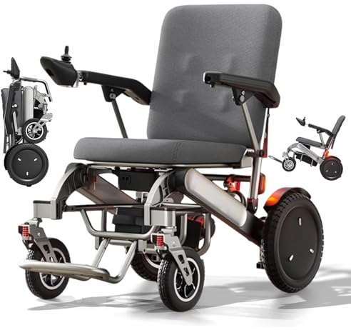 ZQHQKJ Elektrorollstuhl 700W mit Massage Heiz-Lüftungssitz – faltbar, bis 55 km Reichweite (12–40Ah Lithium Akku), elektromagnetische Bremse, Anti-Kipp-System, 150 kg Traglast, für Senioren,12ah