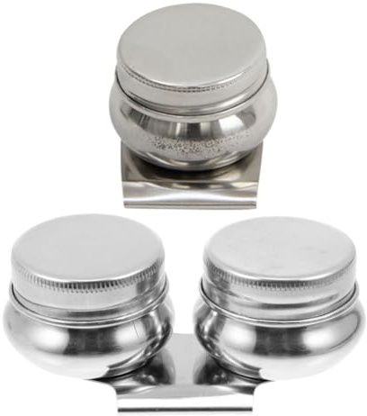 Healeved 2 Pezzi Coppa in Acciaio Inossidabile con Coperchio, Contenitore Portatile per Olio di Lino e Mediums, per Pittura Interna ed Esterna