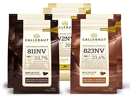 Saver Bundle Callebaut, Milk, Dark & White Chocolate Chips (6 x 2.5kg Bundle)
