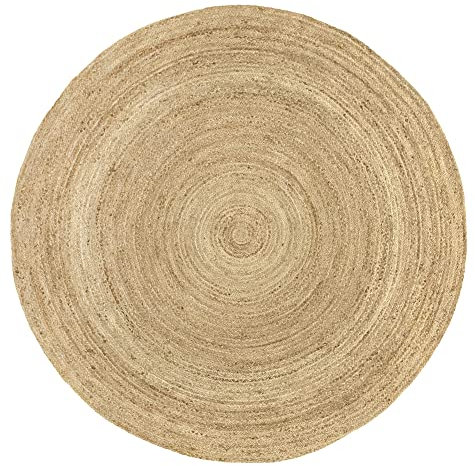 HAMID Jute Alhambra Natural Colour Rug – 100% Jute Fibre (200 x 200 cm).