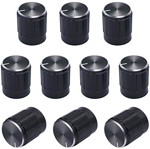 Taiss/ 10pcs Black Metal 6 mm Knurled Shaft Insert Dia. Potentiometer Control Knobs Switch knob 15mm Dia. x 16mm Height