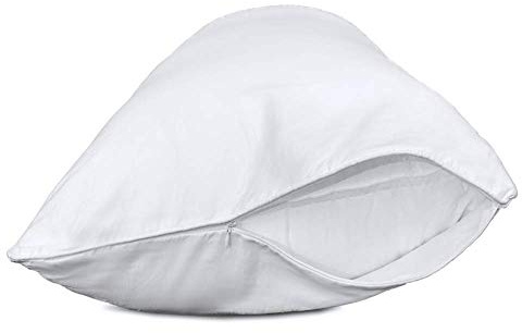 Precoco Pillow Cases Standard Size Set of 2 | 100% Cotton White Pillowcases Standard with 600 Threads | Stable Pillow Covers with Zipper Hidden for Hotel Quality, 20x26