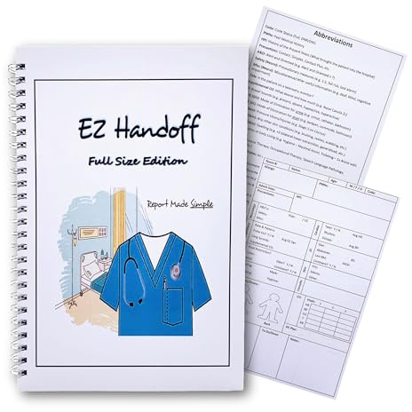Nurse Report Sheet Notebook (Full-Size Edition) - 6”x9” Nursing Notebook with 100 Nursing Report Sheets [Nursing Clinical Essentials, Student Nurse Essentials, Notebooks for Nursing School]
