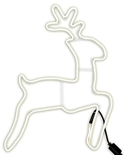 Nipach Rentier beleuchtet 360 LED weiß Deko-Figur 65x52 cm Trafo Leucht-Elch Weihnachtsdeko Weihnachtsbeleuchtung Außen-Deko Fest Xmas, Klar
