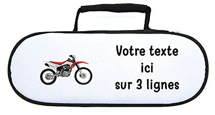 Mygoodprice Tasche für Pétanque-Kugeln, Piktogramm, Motorrad, Cross mit Text