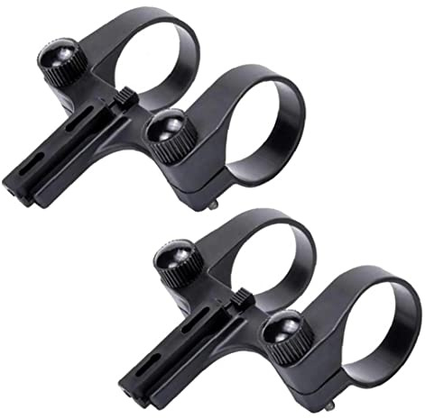 2pc Durable Bicycle Light Holder Double-hole Central Bike Front Light Mount Cycling Headlamp Stand Rack Mtb Lamp Bracket Clip