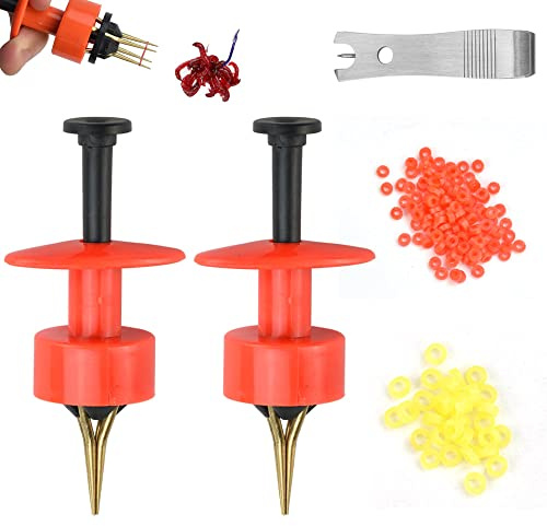 ZACUDA 2 Stück Micro Köder Ringe Köder Clip mit 600 Ringen und Angelschnur-Clip zur schnellen Fixierung von Köder, Futter(Orange)