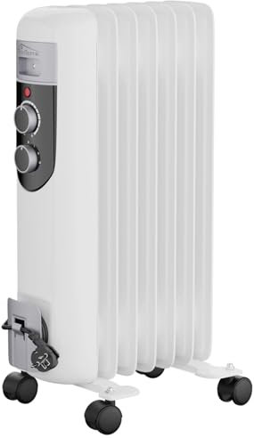 Tronitechnik® Elektroheizung Ölradiator Öl-Heizung Radiator 3 Heizstufen 7 Rippen Elektrischer Heizkörper Energiesparend Thermostat Überhitzungsschutz Heizgerät