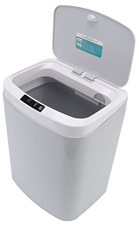 Septpenta Badezimmer Automatischer Mülleimer, Haushalt 16L Berührungsloser Intelligenter Sensor Kleiner Mülleimer mit Deckel Leise, für Wohnzimmer Schlafzimmer Büro Küche(Grau)
