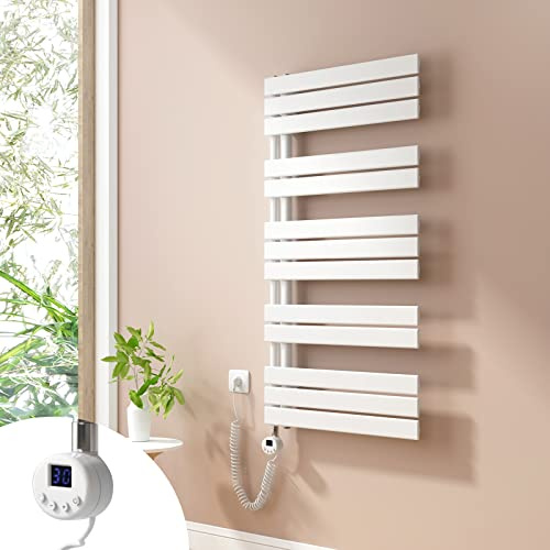 Heilmetz Badheizkörper Elektrisch Handtuchheizkörper Elektrisch mit Thermostat mit Timer-Funktion Heizkörper Badezimmer Anthrazit Badheizkörper 60x117.6cm