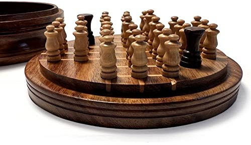 10cm Diameter WOODEN PEG SOLITAIRE BOARD GAME classic wooden solitaire game | strategy board game | family board game | games for one | board games | Premium travel solitaire set