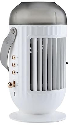 Enfriador De Aire Humidificador | 4 en 1 Enfriador De Aire - Aire Acondicionado Barato USB Recargable - 2 Modo Niebla y 3 velocidades Ventilador de Escritorio para Oficina en casa