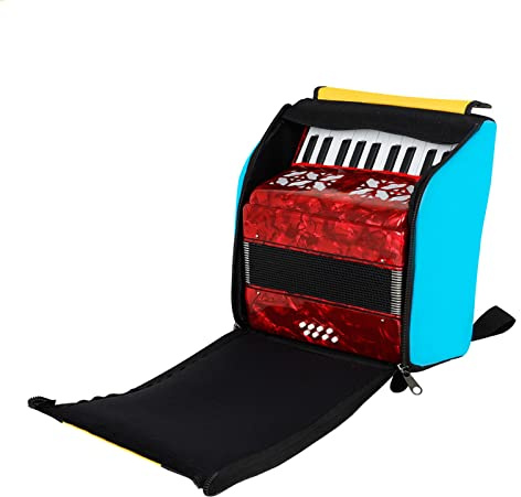 Akkordeon Tasche, 37x30cm/14,57x11,81 Zoll Wasserdichtes Oxford Gewebe Akkordeon Rucksack Rutschfeste Stoßfester Gummi Akkordeontasche Mit Gepolstertem Schultergurt Für Musik Keyboard Zubehör