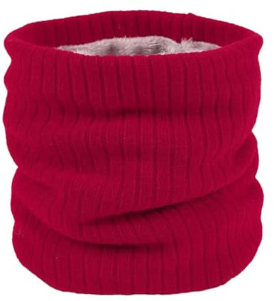 Unisex Winter Wandern Radfahren Schal Fleece Gefüttert Strick Halswärmer Chunky Weich Doppellagig Loop Kreis Schals, Rot/Ausflug, einfarbig (Getaway Solids), Einheitsgröße