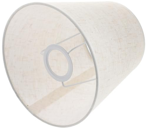 jojofuny Pantalla De LáMpara De Mesa E27 De Lino Beige, DiseñO Moderno Y Elegante, TamañO Inferior 19 Cm, Superior 13 Cm, Altura 17 Cm, Ideal Para DecoracióN En Hogar, Hoteles