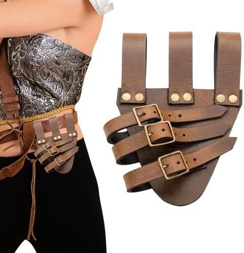 Leder Scheide Gürtel - Cosplay Riemen Leder Retro Verstellbar | Retro Mittelalter Holster für Ninja Hero Cosplay Anime Kostüm, Piraten Cosplay für Halloween Dudok
