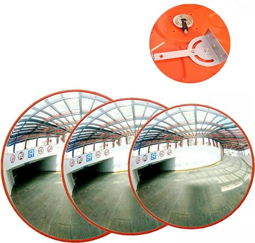 Verkehrsspiegel für Ausfahrten, 60cm Konvexspiegel Sicherheitsspiegel Überwachungsspiegel Panoramaspiegel 130°-Weitwinkellager konvexer Spiege Beobachtungsspiegel für Straße und Garage Garagenspiegel