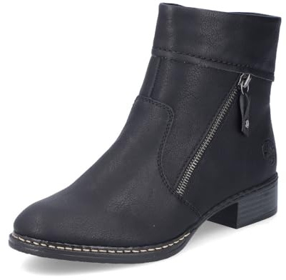 Rieker Damen Ankle Boots 73460, Frauen Stiefeletten,halbstiefel,Kurzstiefel,uebergangsschuhe,uebergangsstiefel,Stiefel,schwarz (00),42 EU / 8 UK