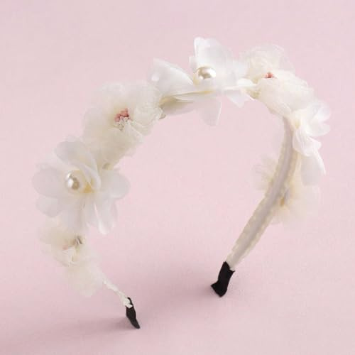 IYOU Blumenstirnband Prinzessin Elfenbein Blumenstirnband Baby Geburtstag Hochzeit Haarschmuck für Mädchen