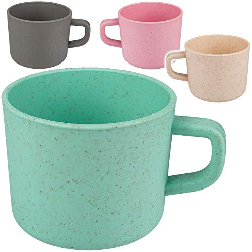 alles-meine.de GmbH Becher - Farbe wählbar - Kunststoff - Henkelbecher - Trinkbecher - bunt - Kinder & Erwachsene - 200 ml - 0,2 Liter - Trinklerntasse - Kunststoff - Plastik - M..