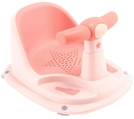 BCOATH Babybadewannensitz Badesitz Rutschfest Pp Tpe Babybadewanne Baden Spielen Kleinkind Badesitz Rosa Fußmotiv Kompakt Leicht Sicher