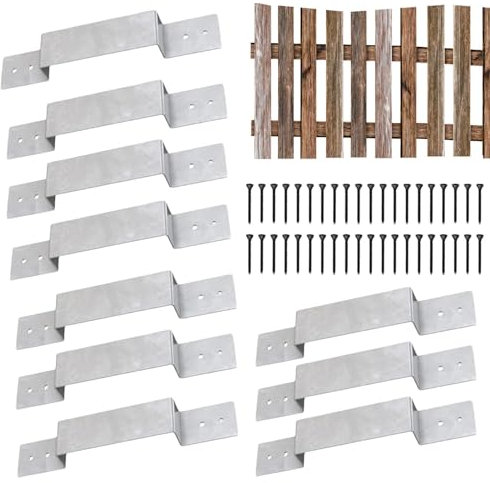 Staffe per pali di recinzione, in metallo zincato, 850 g, kit di riparazione resistente, supporto per pali e stabilizzatore, staffe anti-rumore per legno, cemento, recinzioni in metallo, supporto da