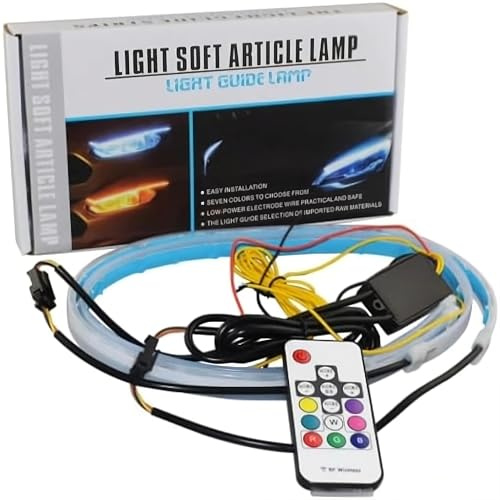 Frecce LED Dinamiche RGB 30cm 12v Gestibili Tramite Telecomando con Giochi Di Colore - Montaggio Semplice - Perfette per Scooter, Moto, Auto, Camion - Impermeabile - Design Compatto e Leggero