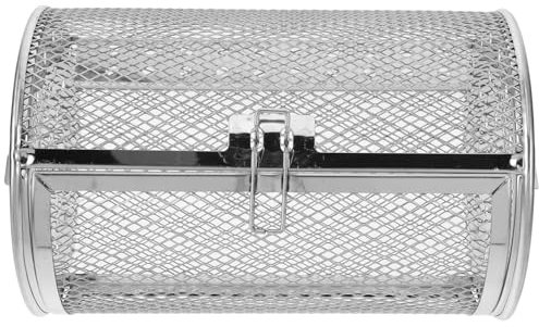 HOLIDYOYO Rotisserie Grill Basket Cylindrical Grilling Rack Stainless Steel Grill Cage for Bbq