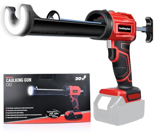 GZYZ Akku-Kartuschenpistole für Makita 18V Batterie, Elektrische kartuschenpresse mit LED-Licht, 4 Geschwindigkeiten,10oz/300ml kabellose Kartuschenpistole für Abdichten, Spachteln (Ohne Akku)