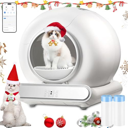 XQDKoon Katzenklo Selbstreinigend, Intelligente Katzentoilette mit App, Eliminiert Geruch, Wechseln Sie den Sand mit Einem klick, Mehrere Katzen KöNnen Gleichzeitig üBerwacht Werden (C)