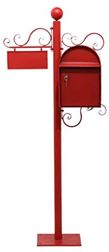 Mailbox Floor standing Iron Postbox Retro Style Mailbox Posts Large capacity Drop Box Diy House Number Home Letter Box