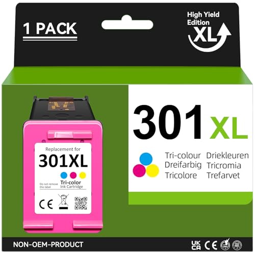 Oeggoink 301 XL Farbe Druckerpatronen - Kompatibel für HP 301 XL Farbe | Für HP Envy 4500 5530 | Für HP DeskJet 2540 1510 | Für HP OfficeJet 4630 2620 (1 Pack)