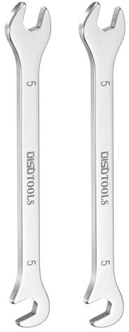 HARFINGTON 2pcs Super-Thin Open End Wrench 5mm Metric Double Open-End Wrench 30Cr13 Stainless Steel Quenching Polish Spanner with 15°and 75° Angled for Auto Repairs