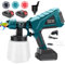 Pistola Pintura Electrica, Pistola Pintura con 2 Baterías Compatible con Batería Makita de 18V, 1000ml 3 Boquillas para Cobertizos de Muebles, Gabinetes, Cercas, Paredes, Puertas
