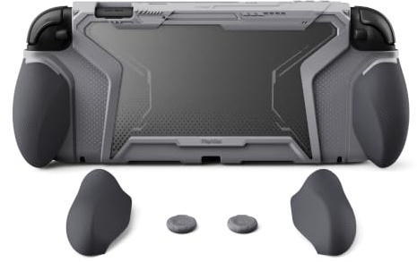 playvital for Switch 2 Beyond-Grip Dockable Case, Interchangeable FPS/Omni Ergonomic Grips + Military-Grade Drop Protective Cover + 2 Joystick Caps for Nintendo Switch 2 New Hope Gray