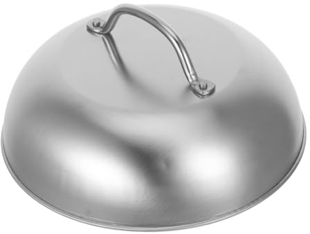 Kisangel Runder Grilldeckel aus Edelstahl 23cm Schutzhaube zum Dämpfen und Schmelzen von Käse für Outdoor Grillen und Camping Tragbar und Hitzebeständig