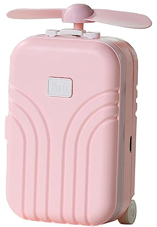 UKCOCO 1 Pieza Ventilador Mini USB Recargable con LED Portátil y Ligero para Hogar Oficina Escuela y Uso Exterior Color Rosa