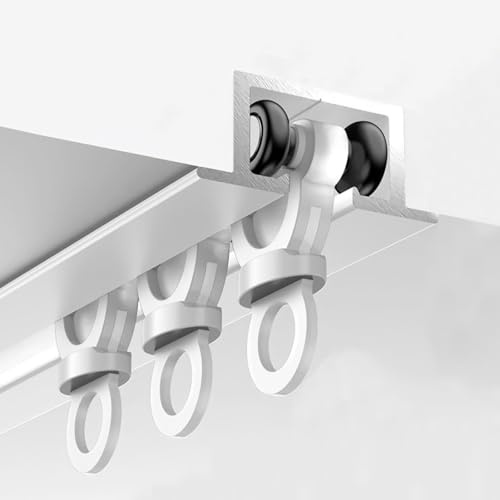 Infällt Gardinskena System Gömt Tak Gardinskena Tyst Tungt Aluminium Draperiskena för Sovrum Badrum Vardagsrumsavdelare(White,600 cm-19.7')