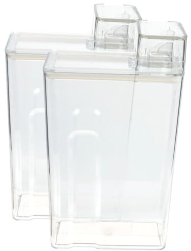 Yardenfun Transparenter Wäschebehälter mit Großem Fassungsvermögen aus Pet 2 Stück zur Aufbewahrung von Waschpulver und Flüssigwaschmittel Praktisch und Leicht zu Verstauen