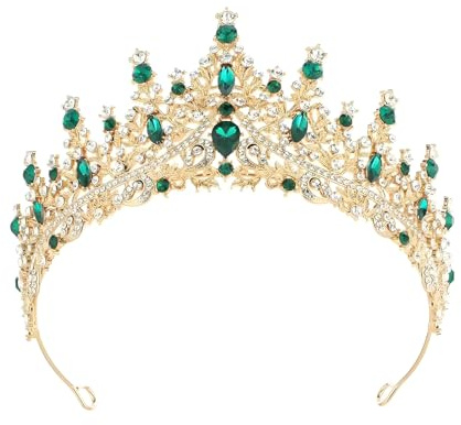 LAOYEFACAI Damen Krone Diadem Glitzer Kronen Haarband mit Kristallen für Braut Prinzessin Kostüm Geburtstag Elegantes Königin Krone Stirnband für Hochzeit Party Karneval als Deko