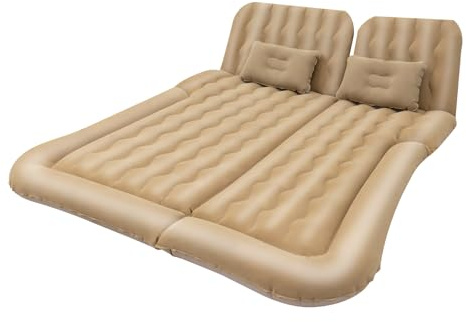 YIEMJS SUV Aufblasbare Matratze, 174 * 126cm Auto Luftmatratze, Aufblasbare Matratze Kofferraum mit Luftpumpe und 2 Kissen, Tragbare Doppelseitige Dickere Auto Bett für Reisen Camping Outdoor
