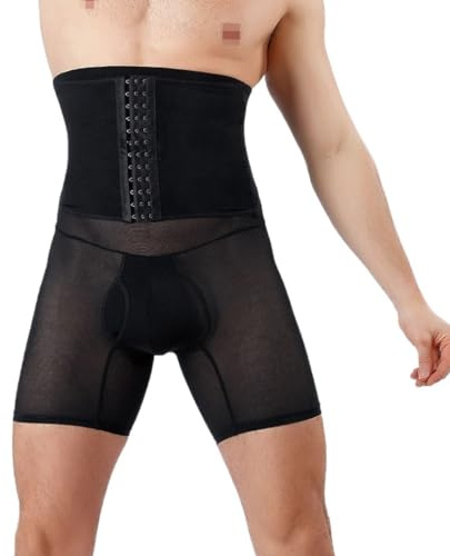 LYGBAOFUL Pantaloncini Modellanti da Uomo per Il Controllo della Pancia Pantaloncini Dimagranti per Le Gambe Slip Intimo a Vita Alta Compressione per Il Sollevamento del Sedere Cintura Addominale