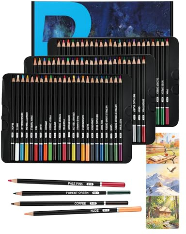 Set de 72 Lapices de Colores – lapices colores a base de aceite para adultos y ninos, colores para pintar ideales para dibujar, sombrear y colorear