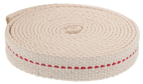 Cabilock Mèche Plate en Coton 1,5 Cm de Largeur, Mèche de Remplacement pour Lampe à Pétrole et Lanterne à Huile, 2 Mètres, pour Camping et Éclairage D’extérieur