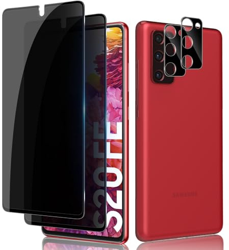 Lutree für Panzerglas für Samsung Galaxy S20 FE 5G Sichtschutz Schutzfolie, 2+2 Stück Anti-Spähen Schutzglas + Kameraschutz Folie (Schwarz), 9H Härte Anti- Kratzer HD Privacy Anti-Spy Displayschutz