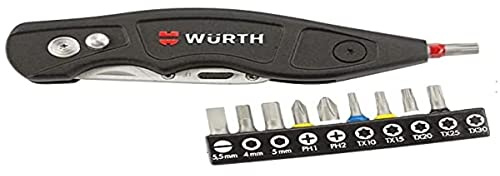 Würth Trapezklingen-Messer-Set + 10 Bits + Nylon Gürteltasche